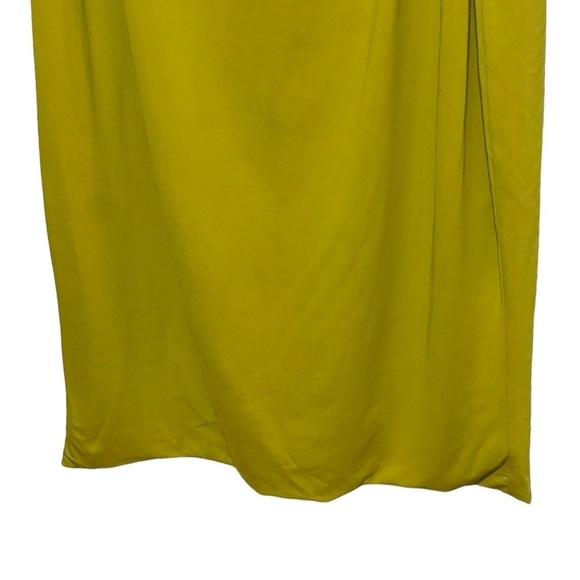 MaxMara chartreuse cowl neck sleeveless midi dress - Picture 8 of 12